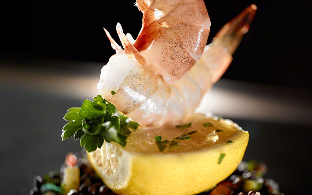 Food Photography – Lowcountry Shrimp on Beluga Lentils